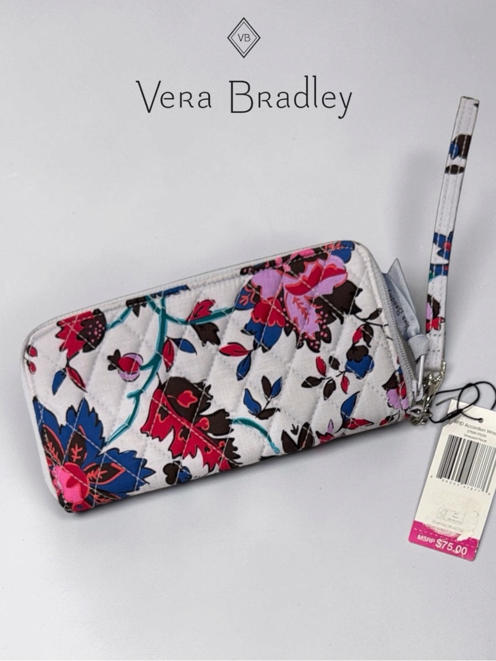 Vera Bradley RFID Vineyard Floral Pattern Wallet - Picture 2 of 3